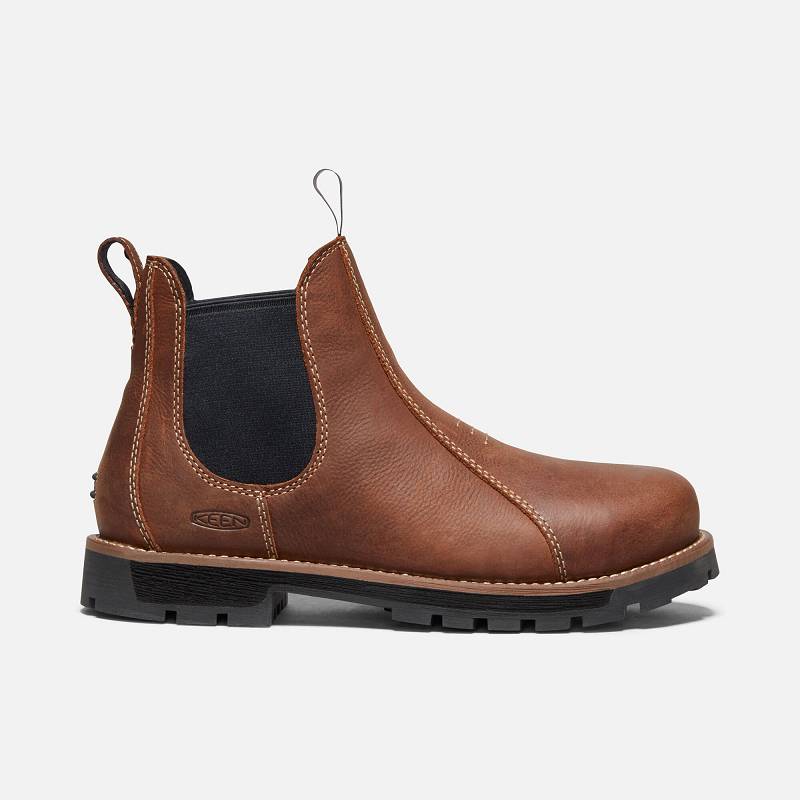 Keen Seattle Romeo Aluminum Toe Chelsea Boots Herren DE-16457 Gingerbread/Black - Keen Herrenschuhe